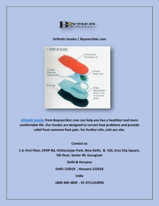 Orthotic Insoles | Boynerclinic.com