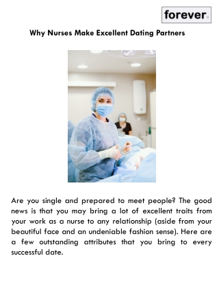 Why Nurses Make Excellent Dating Partners