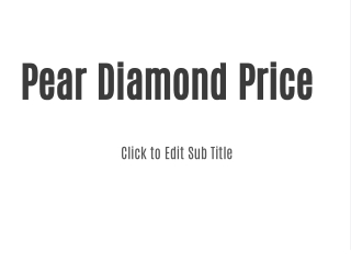 Pear Diamond Price