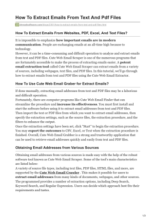 1How To Extract Emails From Text And Pdf Files