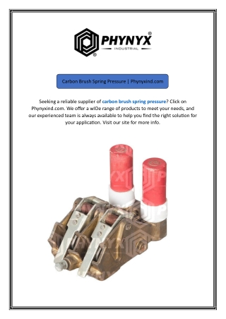 Carbon Brush Spring Pressure Phynyxind.com