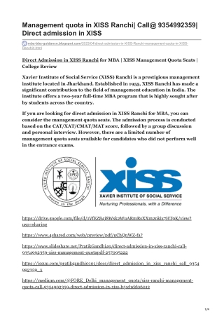 XISS Ranchi Management quota in XISS Ranchi Call 9354992359 Direct admission in XISS