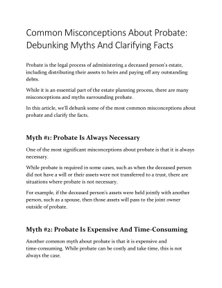 Debunking Myths and Clarifying Facts
