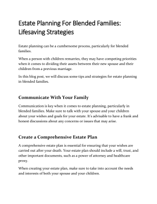 Estate Planning for Blended Families Tips and Strategies