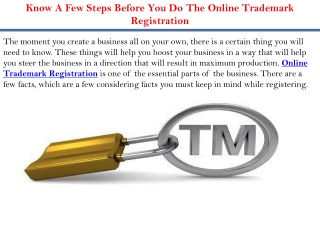 Know A Few Steps Before You Do The Online Trademark Registration