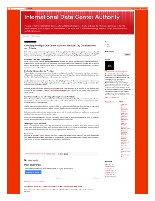 Choosing the Right Data Center Advisory Services: Key Considerations and Criteria