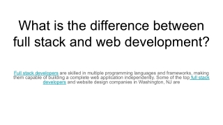 What is the difference between full stack and web development_