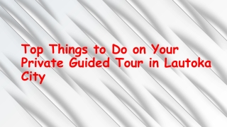 Top Things to Do on Your Private Guided Tour in Lautoka City