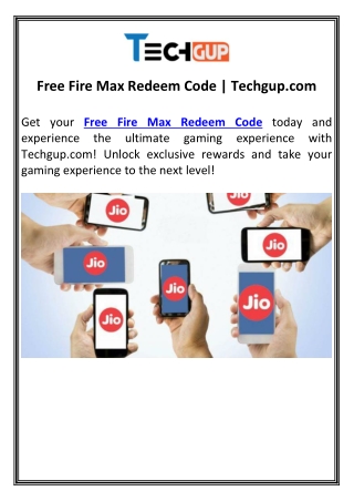 Free Fire Max Redeem Code | Techgup.com