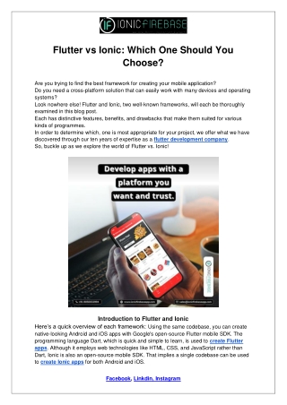 Flutter vs Ionic Which One Should You Choose