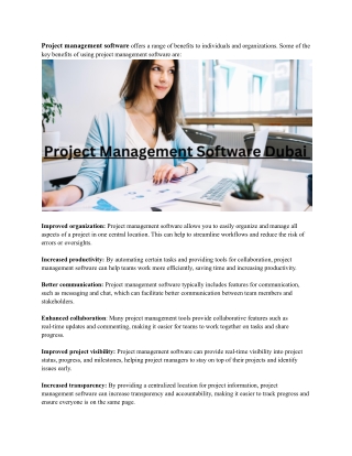 Project Management Software Dubai