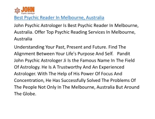 Best Psychic Reader In Melbourne