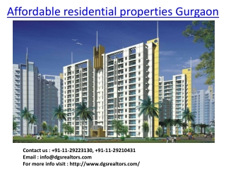 Affordable Residential Properties Gurgaon