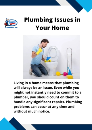 Plumbing Issues in Your Home