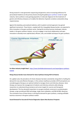 Gene Synthesis Market