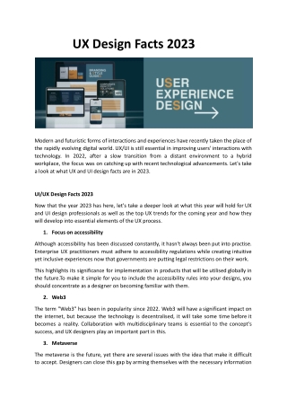 UX Design Facts 2023