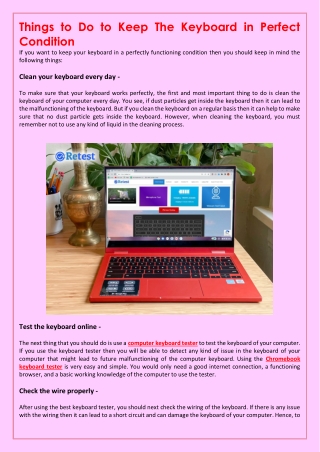 Things to Do to Keep The Keyboard in Perfect Condition