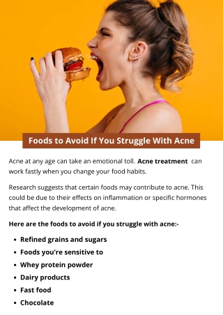 Foods to Avoid If You Struggle With Acne