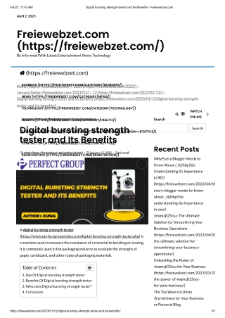 Digital bursting strength tester | Perfectgroupindia