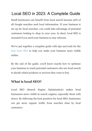 Local SEO in 2023: A Complete Guide