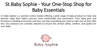 St.Baby Sophie - Your One-Stop Shop for Baby Essentials