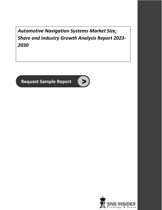 Automotive Navigation Systems Market Report 2023-2030