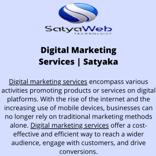 Digital Marketing Services  Satyaka