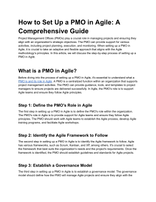 How to Set Up a PMO in Agile_ A Comprehensive Guide