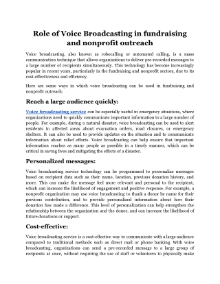 Role of Voice Broadcasting in fundraising and nonprofit outreach.docx