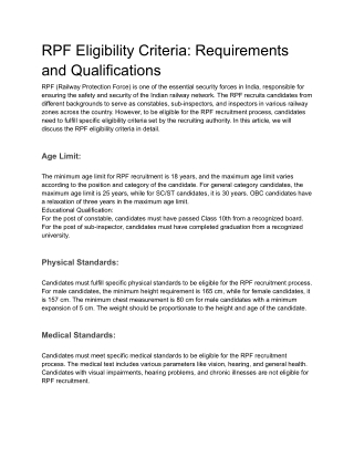 RPF Eligibility Criteria: Requirements and Qualifications