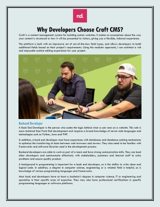 Why Developers Choose Craft CMS