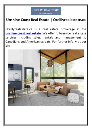 Unshine Coast Real Estate | Oreillyrealestate.ca