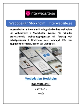 Webbdesign Stockholm | Interwebsite.se