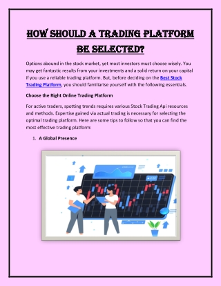 How Should a Trading Platform Be Selected