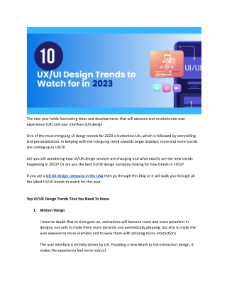 10 UX/UI Design Trends to Watch for in 2023- Protonshub Technologies