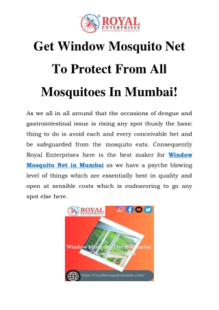 Window Mosquito Net in Mumbai  Call-7290096086