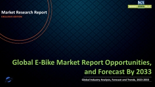 E-Bike Market Report Opportunities, and Forecast By 2033