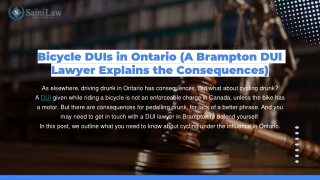 Bicycle DUIs in Ontario | DUI Lawyer in Brampton Explains the Consequences