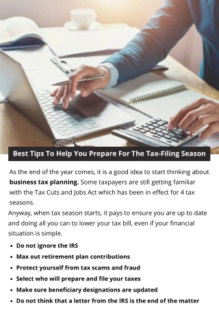 Best Tips To Help You Prepare For The Tax-Filing Season