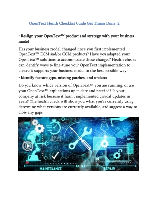 OpenText Health Checklist Guide Get Things Done_2
