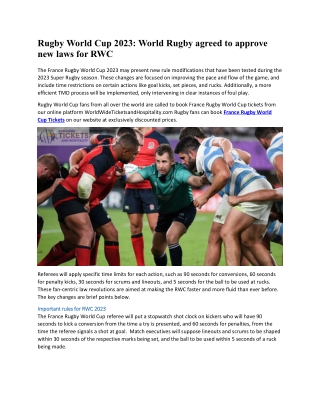 World Rugby agreed to approve new laws for RWC