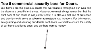 Top 5 commercial security bars for Doors.