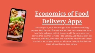 Economics of Food Delivery Apps