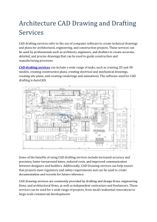 Architecture CAD Drawing and Drafting Services