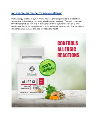 ayurvedic medicine for pollen allergy