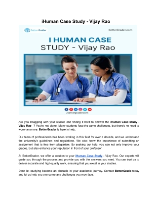 iHuman Case Study - Vijay Rao