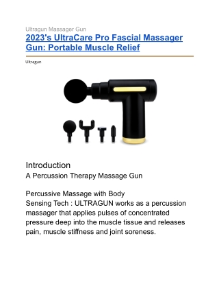 2023's UltraCare Pro Fascial Massager Gun: Portable Muscle Relief