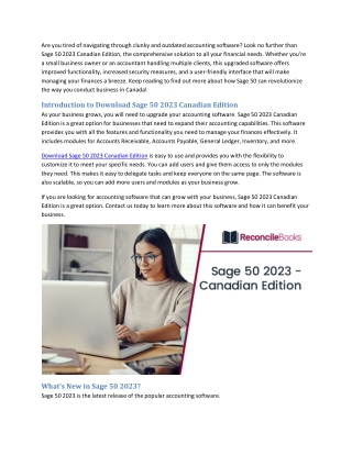 Download Sage 50 Accounting 2023 - Canadian Edition