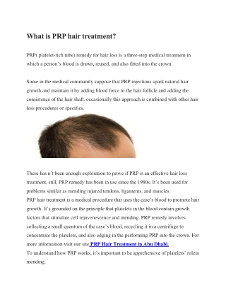 What is PRP hair treatment