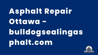 Asphalt Repair Ottawa - bulldogsealingasphalt.com